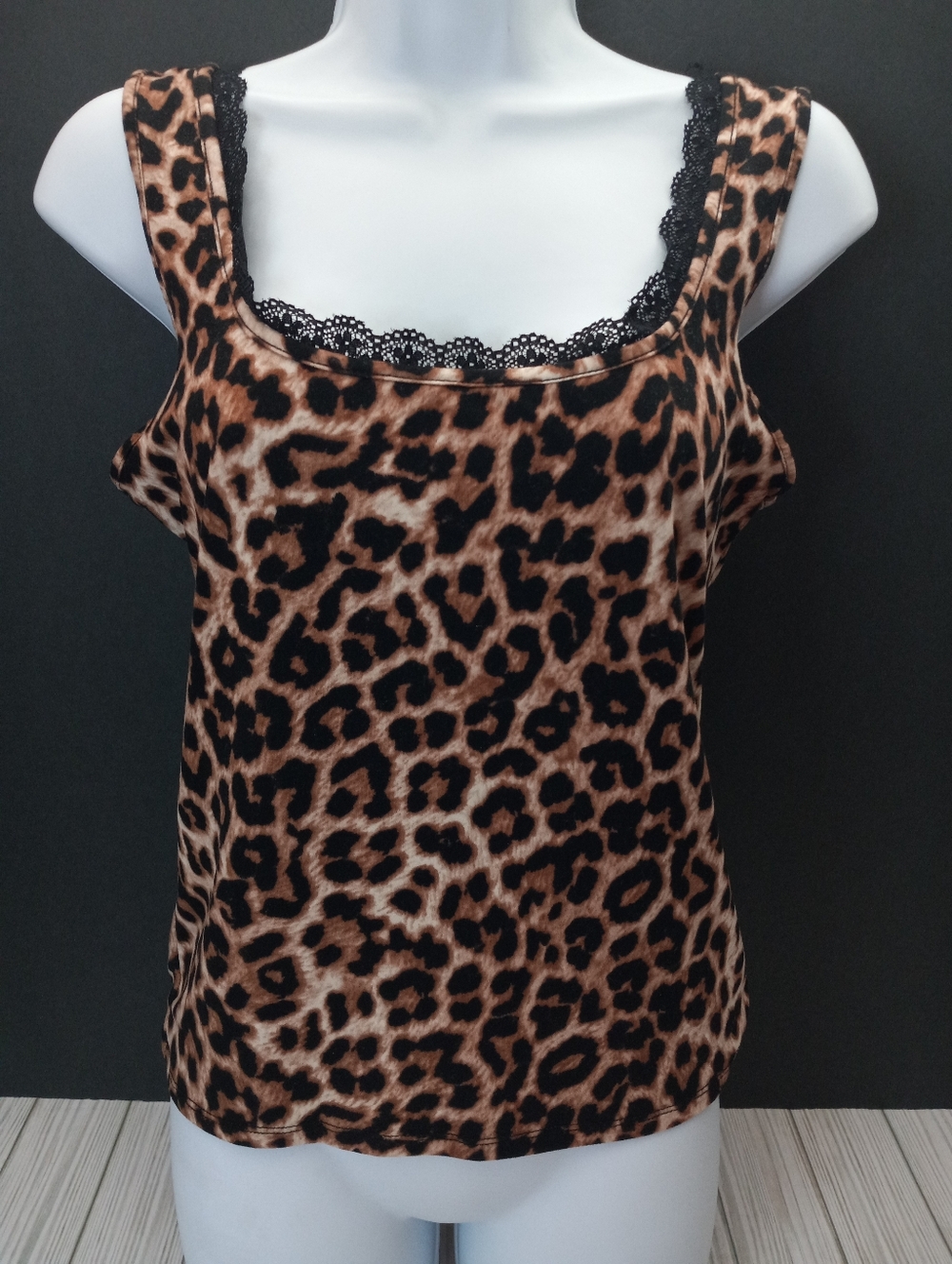 Frankee & Skylarr Y2K Indie Sleeze Leopard Print Lace Trim Fitted Tank Top